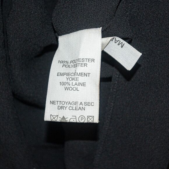 athe Vanessa Bruno Square Neck Blouse Pleated Black Women's size 42 - Picture 6 of 7